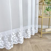 Firana haftowana Eliza w kwiatki nowoczesna podkład bambus - wys. 280 cm