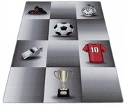 Dywan dziecięcy Play Piłkarz szary antypoślizgowy do prania 80 cm x 120 cm