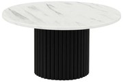 Okrągły stolik kawowy PILO blat biały marmur, kolor podstawy do wyboru