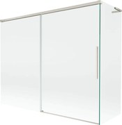 Mexen Rox L parawan nawannowy 2-skrzydłowy rozsuwany 190 + 80 x 150 cm, transparent, nikiel szczotkowany - 8C9L-190-080-97-00