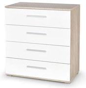 Komoda LIMA 80 KM-3 dąb sonoma/biała HALMAR