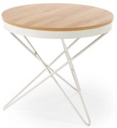 Ława okrągła MDF naturalny/biały 60/55 LEILA