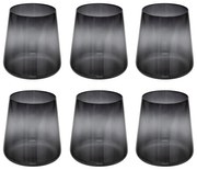 Zestaw niskich szklanek z czarnego szkła DREAMS, 6 sztuk, 380 ml