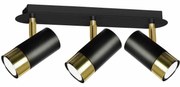 Lampa sufitowa, potrójna, kierunkowa, czarna/złota DANI BLACK/GOLD 3xGU10