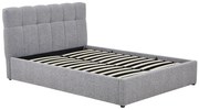 Łóżko ze skrzynią 140 x 190 cm - Tkanina z bukli - Szary - MAZIRI