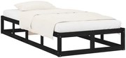 Czarne jednoosobowe łóżko z drewna 90x200 Z1-K66
