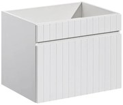 Biała ścienna szafka umywalkowa 60 cm z lamelami P0-K09