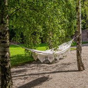 Hamak ogrodowy z frędzelkami 200 x 100 cm ecru PATIO