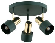 Argon 6196 - Oświetlenie punktowe DORIA 3xE27/15W/230V zielony/mosiądz