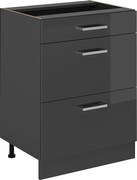 Szafka dolna do kuchni antracyt wysoki połysk 60x46x81.6 r-line