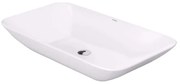 Umywalka ceramiczna nablatowa prostokątna biała 70 x 39 cm SHALL