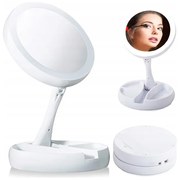 Lusterko do makijażu Podświetlane LED Powiększające 10X + 1X - DWUSTRONNE