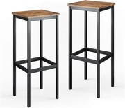 Stołek barowy zestaw 2 rustykalny dąb 32x28x78 fyrk