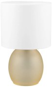 Lampa stołowa w biało-złotym kolorze z tekstylnym kloszem (wys. 29 cm) Vela – Trio