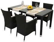 Zestaw ogrodowy z rattanu MODENA II. 1 + 4 (czarny)