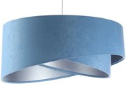 Niebiesko-srebrna welurowa lampa wisząca - EX996 E5-P96