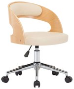 Kremowy nowoczesny fotel obrotowy retro C6-G27