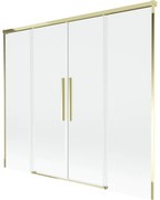 Mexen Rox parawan nawannowy 2-skrzydłowy rozsuwany 170 x 150 cm, transparent, złoty - 8C9-170-002-50-00