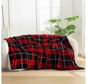 Mikropluszowy koc ALBURY, czerwony Rozmiar: 160 x 200 cm