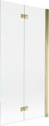 Mexen Mist parawan nawannowy 2-skrzydłowy prawy 90 x 150 cm, transparent, złoty - 8A9-090-002-50-00-P