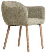 Jasnozielone tapicerowane fotele jadalniane zestaw z podłokietnikami 2 szt. Blaine – Light &amp; Living