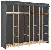 Grafitowa Duża Szafa Tekstylna Z Drążkami H1-M25