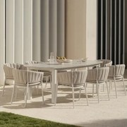 Zestaw Stół Rozkładany Prostokątny 220-280x100 Cm Z Ceramiki Zinti I 8 Krzeseł Ogrodowych Z Aluminium I Tkaniny Roderise Tkaniny Piaskowy Brąz - Sklum