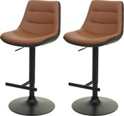 Stołek barowy MCW-L85 (zestaw 2 szt.),  brązowy