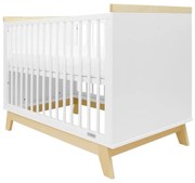New Baby Łóżeczko dziecięce Marcus z barierką,białe/naturalne
