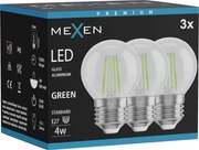 Mexen Vintis 3x żarówka filament LED E27, G45, 4W, 55 lm, green - L156-E27-04XX-46x03