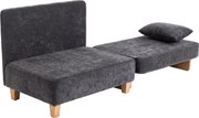 HOMCOM Fotel z funkcją spania 2-w-1 z funkcją łóżka, sofa rozkładana z 2 zmywalnymi poduszkami, boczne kieszenie do salonu, sypialni | Aosom PL