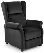 Czarny rozkładany fotel uszak T2-D27