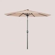 Parasol Ø270 Cm Z Oświetleniem Z Tkaniny I Stali Uzombras Lekki Róż Do Makijażu - Sklum