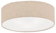 Beżowa lampa sufitowa z tekstylnym kloszem ø 60 cm Thor – Fischer &amp; Honsel
