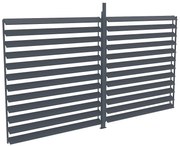 Ścianka do pergoli bioklimatycznej z regulowanym łamaczem światła z antracytowego aluminium - szer. 3,68 x wys. 2,2 m - BOLSENA