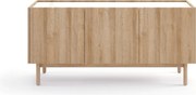 Komoda: 3 drzwi, 6 półek, Dąb Riviera, 144 x 68 x 37 cm