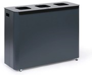 Kosz na śmieci do segregacji, 3 x 60 l, lakierowany szary