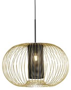 Designerska lampa wisząca złota z czarnym 60 cm - MarnieDesignerski Oswietlenie wewnetrzne