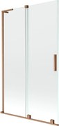 Mexen Velar L parawan nawannowy 2-skrzydłowy rozsuwany 110 x 150 cm, transparent, miedź szczotkowana - 896-110-003-01-65