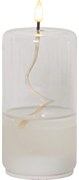 Biała świeca LED w szkle Star Trading Flamme Float, wys. 17,5 cm