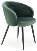 Krzesło do jadalni CALMURE ciemnozielone