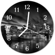 Zegar szklany okrągły Miasto