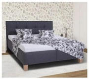 Łóżko tapicerowane MARIA 180x200 cm z materacem i pojemnikiem na pościel szare