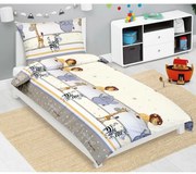 Bellatex Dziecięca pościel bawełniana Junior Safari beżowy, 140 x 200, 70 x 90 cm