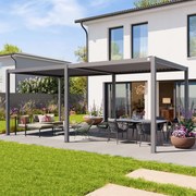 PRIMEYARD 3x6m Pergola Premium, lamelowa, szaroperłowy - (400110)