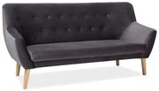 Szara sofa 3-osobowa NORDIC 3 VELVET