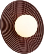 Retro Lampa Sufitowa Ciemnoczerwona ze Szkłem Opalowym - Lila