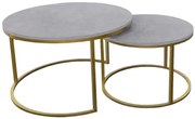 Zestaw dwóch stolików w stylu glamur szary + złoty G7-D17