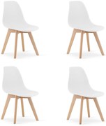 Zestaw 4 krzeseł do jadalni KITO białych