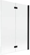 Mexen Mist parawan nawannowy 2-skrzydłowy prawy 120 x 150 cm, transparent, czarny - 8A9-120-002-70-00-P